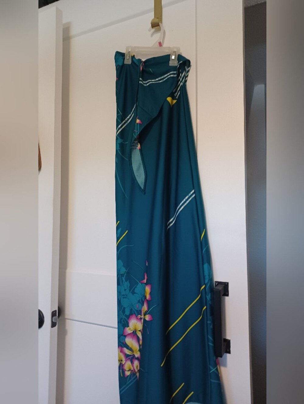 Teal & White A-Line Skirt
